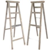 PAIR OF VINTAGE ORCHARD FRUIT PICKING LADDERS