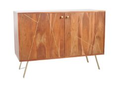 ADDISON DARK - MANGO WOOD AND METAL INLAID SIDEBOARD