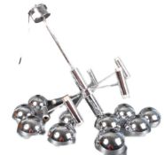 RETRO 20TH CENTURY DESIGNER CHROME CHANDELIER