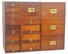VINTAGE 20TH CENTURY TEAK CAMPAIGN MULTI CHEST OF DRAWERS