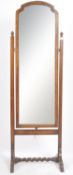 EARLY 20TH CENTURY FULL LENGTH OAK CHEVAL MIRROR