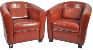 MATCHING PAIR OF ART DECO INFLUENCED ARMCHAIRS