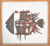 RETRO 20TH CENTURY 1960s BRUTALIST STYLISED FISH WALL ART