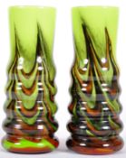MATCHING PAIR OF MID CENTURY ITALIAN GLASS VASES
