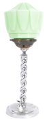 VINTAGE ART DECO MINT GREEN & CHROME TABLE LAMP