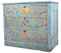 20TH CENTURY PAINTED PINE CHEST OF THREE DRAWERS
