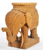 MID CENTURY ELEPHANT CANE / WICKER PLANT STAND