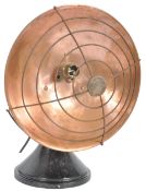 20TH CENTURY ART DECO COPPER AND CAST IRON LAMP