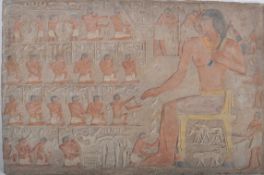 20TH CENTURY EGYPTIAN REVIVAL CARVED STONE PLATE