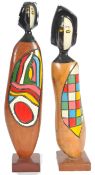 FRANK CORONADO - PAIR OF MID CENTURY TEAK FIGURES