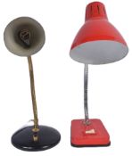 TWO RETRO VINTAGE DESK LAMP LIGHTS