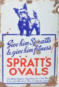SPRATT'S OVALS - SCARCE 20TH CENTURY ENAMEL SIGN