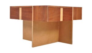 CONTEMPORARY LOCAL BRISTOL MAKERS ASH & SAPELE COFFEE TABLE