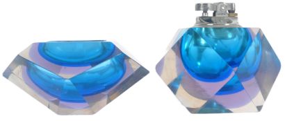 SOMMERSO - TWO ITALIAN ASHTRAY AND MATCHING TABLE LIGHTER