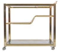 CONTEMPROARY DESIGNER BRASS EFFECT COCKTAIL DRINKS TROLLEY