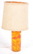 MID CENTURY SHATTERLINE AMBER COLOUR RESIN LAMP