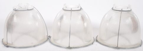 HOLOPHANE - MATCHING SET OF THREE FACTORY PENDANT SHADES