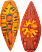 POOLE POTTERY - DELPHIS RANGE - TWO SPEARHEAD PLATES