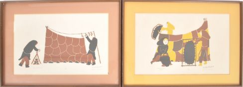 KULLUTU PILURTUUT - TWO MID CENTURY SIGNED PRINTS