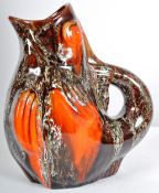 MID CENTURY WEST GERMAN FAT LAVA GLAZED WATER JUG