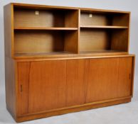 SIMPLEX - MID CENTURY TWO PART BOOKCASE CABINET