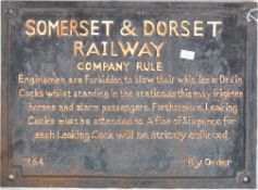 RAILWAYANA - SOMERSET & DORSET CAST IRON SIGN