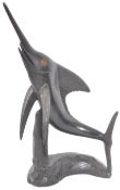 MID CENTURY EBONISED WOOD SCULPTURE OF A SWORDFISH