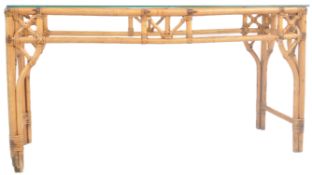 RETRO 20TH CENTURY BAMBOO CONSOLE / HALL TABLE
