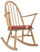 LUCIAN ERCOLANI RETRO BEECH & ELM WOOD ROCKIN CHAIR
