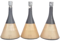 MATCHING SET OF THREE INDUSTRIAL HOLOPHANE TYPE LIGHT