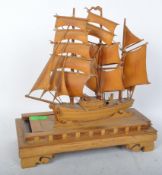 VINTAGE MID 20TH CENTURY KOREAN BOAT JEWELLERY BOX