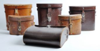 COLLECTION OF 6 X VINTAGE LEATHER BINOCULAR CASES