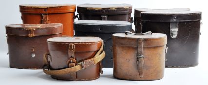 COLLECTION OF 8 X VINTAGE LEATHER BINOCULAR CASES