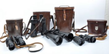 COLLECTION OF ASSORTED CASED VINTAGE BINOCULARS