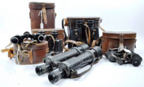 COLLECTION OF ASSORTED CASED VINTAGE BINOCULARS