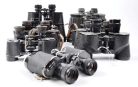 COLLECTION OF ASSORTED VINTAGE BINOCULARS INCLUDING MILITARY ISSUE