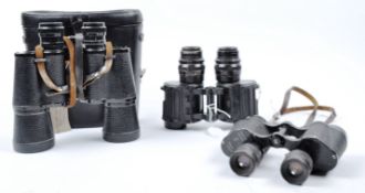 THREE RUSSIAN / USSR VINTAGE BINOCULARS INCLUDING MILITARY ISSUE