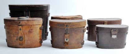 COLLECTION OF 6 X VINTAGE LEATHER BINOCULAR CASES