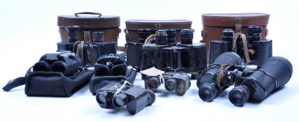COLLECTION OF 9X ASSORTED VINTAGE BINOCULARS