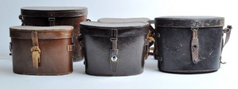COLLECTION OF 6 X VINTAGE LEATHER BINOCULAR CASES