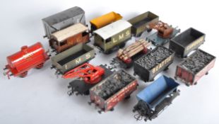 COLLECTION OF VINTAGE HORNBY TINPLATE MODEL RAILWAY WAGONS