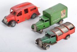 THREE VINTAGE TRIANG MINIC TINPLATE CLOCKWORK MODEL VEHICLES