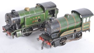 TWO VINTAGE HORNBY O GAUGE TINPLATE CLOCKWORK LOCOMOTIVES