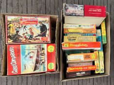 LARGE COLLECTION OF VINTAGE BRITISH JIGSAW PUZZLES
