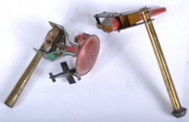 TWO VINTAGE TIN PLATE WHISTLE TOYS