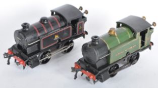 TWO VINTAGE HORNBY O GAUGE TINPLATE CLOCKWORK LOCOMOTIVES