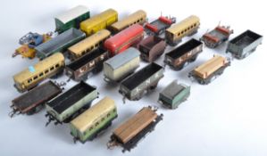 LARGE COLLECTION OF VINTAGE HORNBY O GAUGE TINPLATE WAGONS
