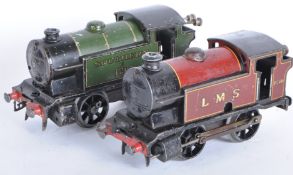 TWO VINTAGE HORNBY O GAUGE TINPLATE CLOCKWORK LOCOMOTIVES