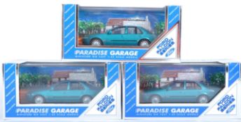 THREE VINTAGE ' PARADISE GARAGE ' 1/43 SCALE DIECAST MODEL CARS