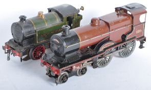 TWO VINTAGE HORNBY O GAUGE TINPLATE MODEL RAILWAY LOCOMOTIVES
